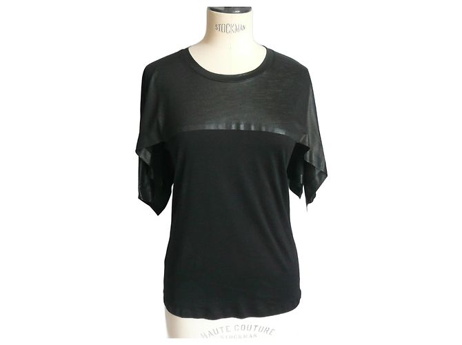 Maglietta nera bicolore Balenciaga TS Nero