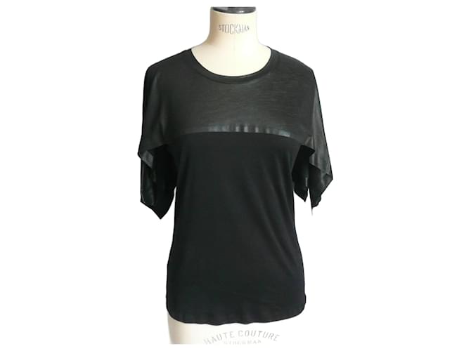 BALENCIAGA T'S Black two-tone T-shirt XS Cotton  ref.1398661