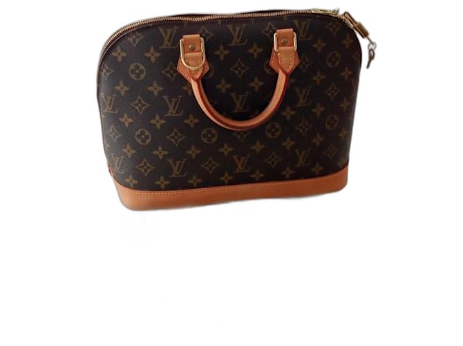 Louis Vuitton Alma bag, sold with its dustbag and pouch. Brown Cloth  ref.1398677