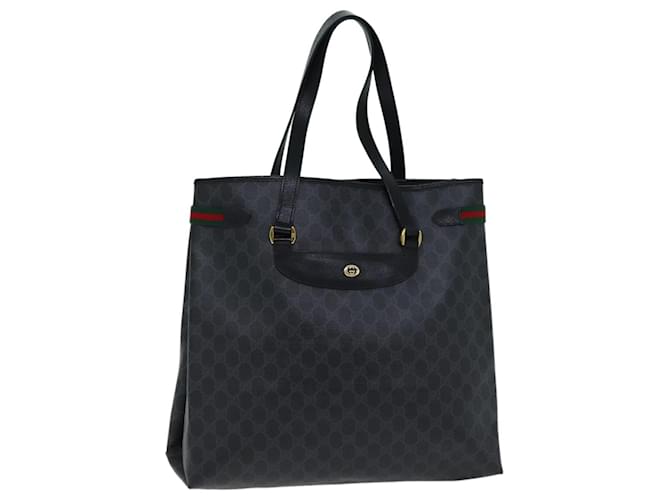 Borsa tote GUCCI GG Supreme Web Sherry Line PVC Rosso Nero 39 02 091 auth 75316  ref.1398698