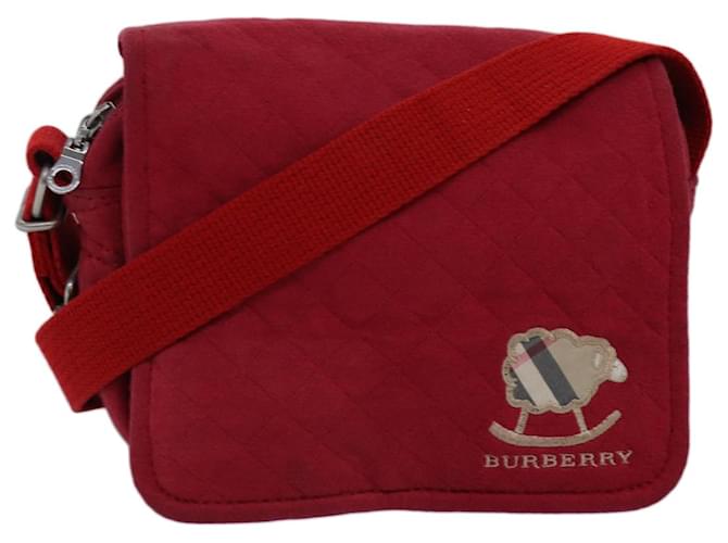 BURBERRY Shoulder Bag Canvas Red Auth ti1749 Cloth  ref.1398731