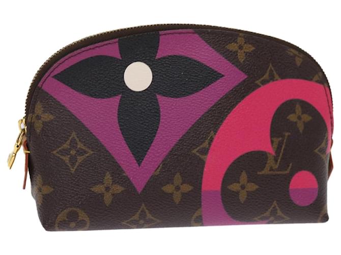 LOUIS VUITTON Monogram Game On Pochette Cosmetic PM Bolsa M80283 Autenticação de LV 75153 Monograma Lona  ref.1398749