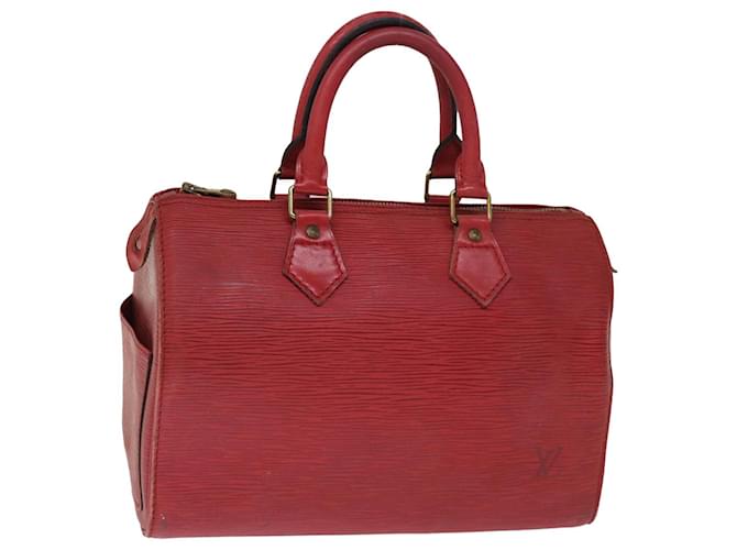 Louis Vuitton Epi Speedy 25 Bolsa de Mão Castelhano Vermelho M43017 Autenticação de LV 75277 Couro  ref.1398755