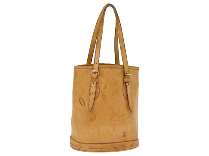 LOUIS VUITTON Nomad Leather Bucket PM Sac à bandoulière Beige M85001 Auth LV 74290  ref.1398764