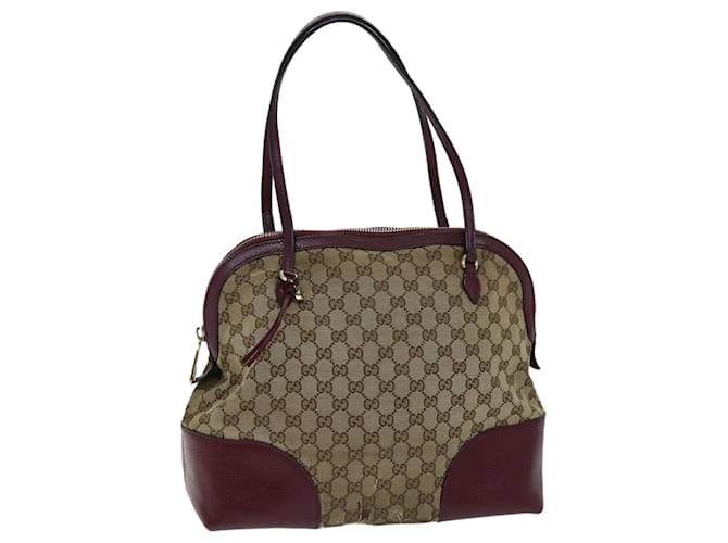 Sac à bandoulière en toile GUCCI GG Bordeaux Beige 323673 Auth bs14437  ref.1398778