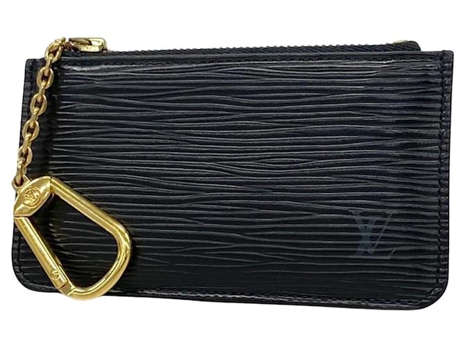 Louis Vuitton Pochette Clés Schwarz Leder  ref.1398888