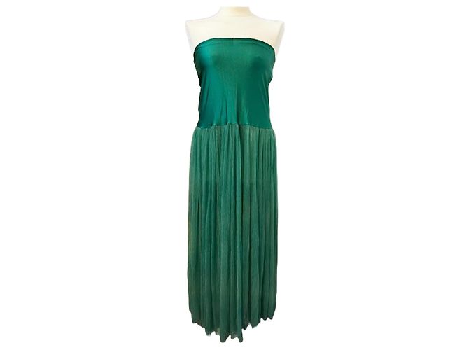 Nicole Olivier Kleid Blau mit Schlitz