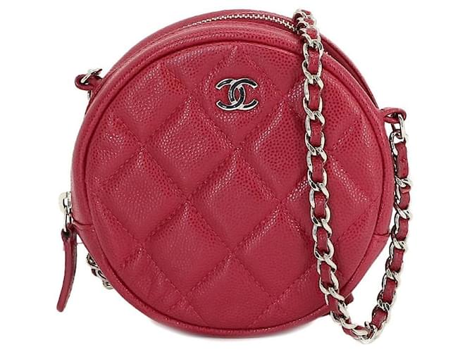 Chanel Matelassé Vermelho Couro  ref.1399636