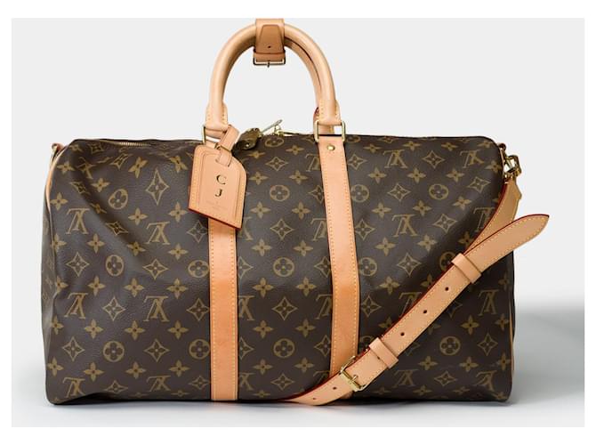 LOUIS VUITTON Keepall Bag in Brown Canvas - 101919 Cloth  ref.1399685