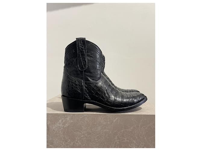 Botins MEXICANA T.eu 37 Couro Preto  ref.1399703