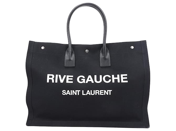 Saint Laurent Rive Gauche Bolsa de lona e couro Preto 499290  ref.1399750