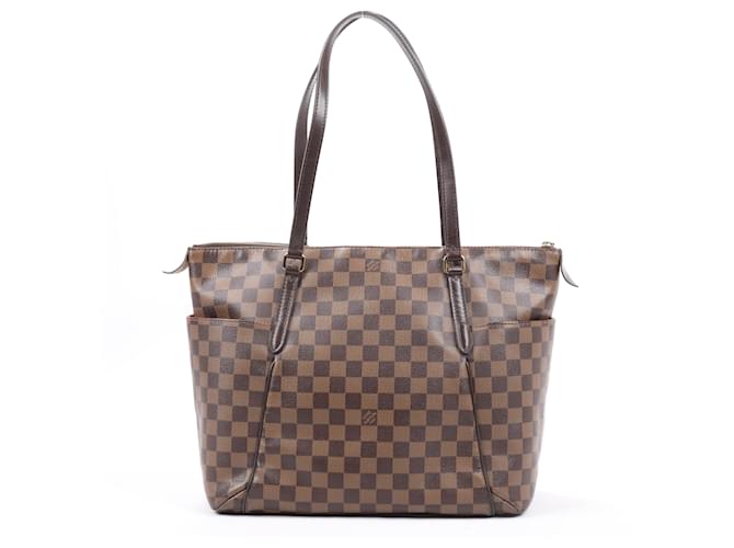 LOUIS VUITTON Damier Ebene Totally MM Shoulder Bag N41281 Brown Leather  ref.1399761