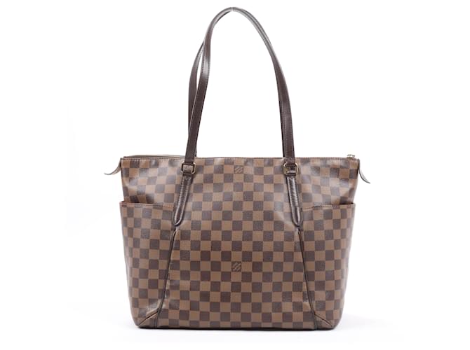 LOUIS VUITTON Damier Ebene Totally MM Sac à bandoulière N41281 Cuir Marron  ref.1399761