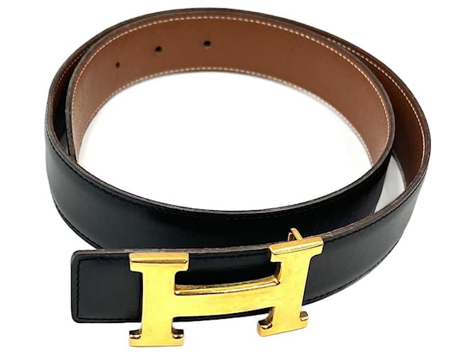 Ceinture HERMÈS Black Leather  ref.1399816