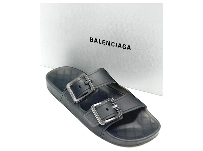 Sandales BALENCIAGA Grey Rubber  ref.1399828