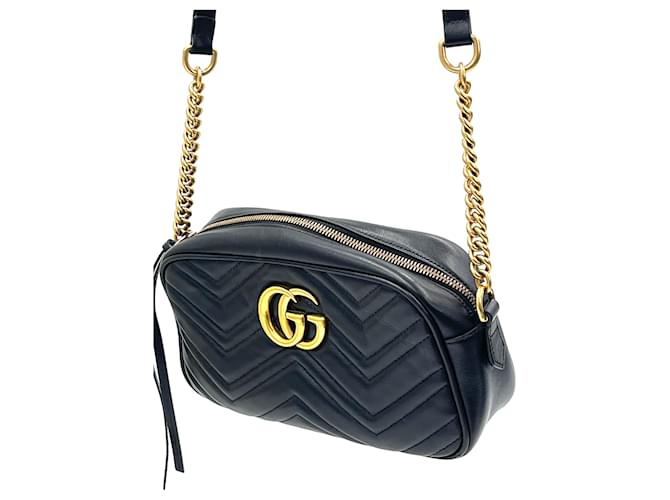 Marmont Sac Gucci Preto Couro  ref.1399835