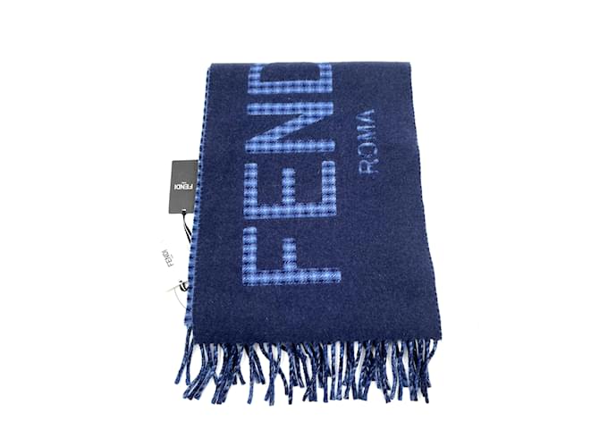 Echarpe Fendi Blue Wool  ref.1399901