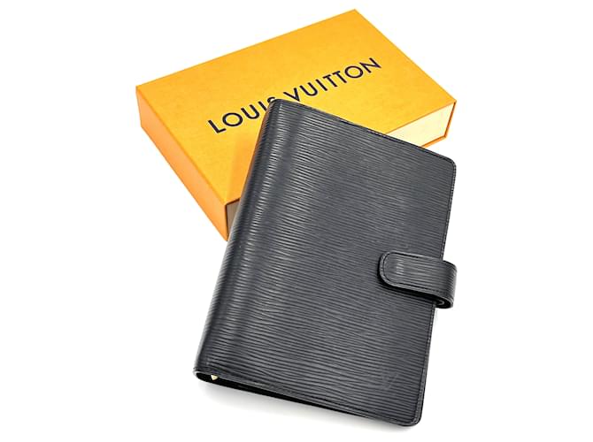 Louis Vuitton Agenda des portes Cuir Noir  ref.1399927