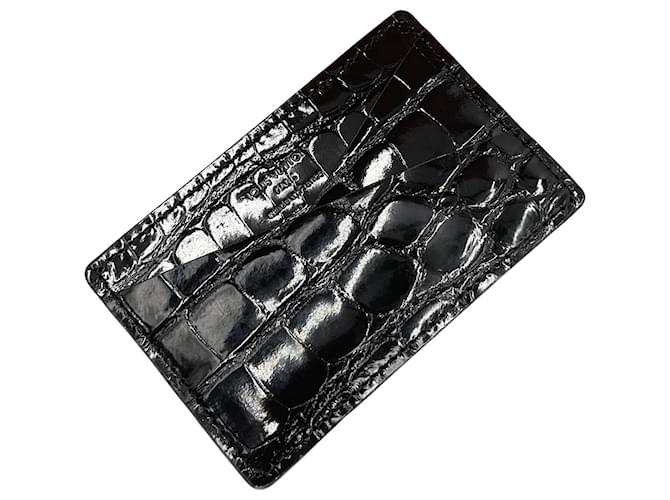 Porte cartes Louis Vuitton Black Exotic leather  ref.1399928