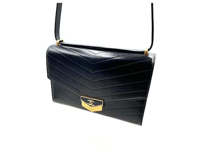 Bolsa Chanel Preto Couro  ref.1399938