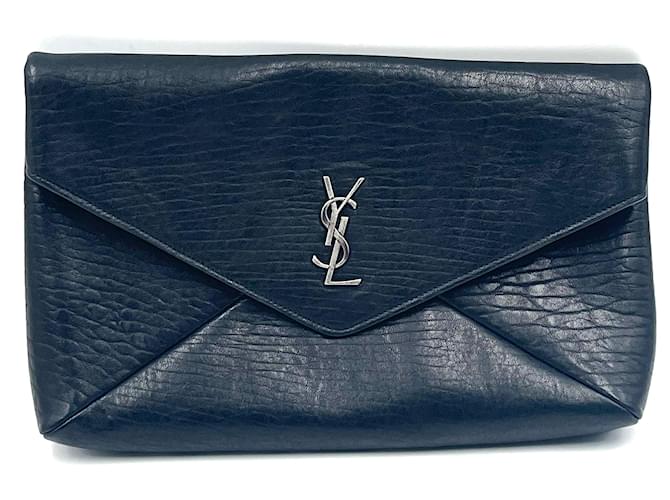 Pochette SAINT LAURENT Black Leather  ref.1399944