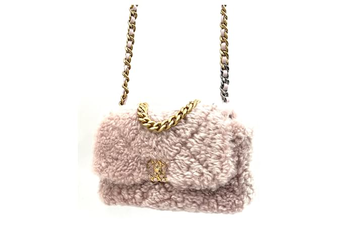 Chanel 19 bolso chanel Dorado Cuero  ref.1399958