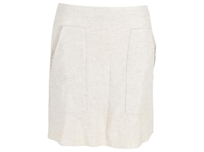 Giorgio Armani Emporio Armani Suit Mini Skirt in Cream Linen White  ref.1399975