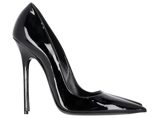 Escarpins aiguilles à bout pointu Christian Dior en cuir verni noir Cuir vernis  ref.1400018