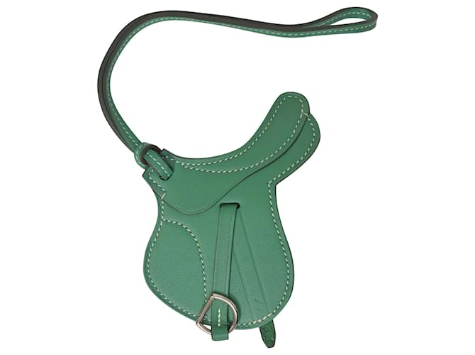 Hermès Hermes Paddock Selle Horse Bag Charm in 'Vert Vertigo' Green Swift Leather Pony-style calfskin  ref.1400035