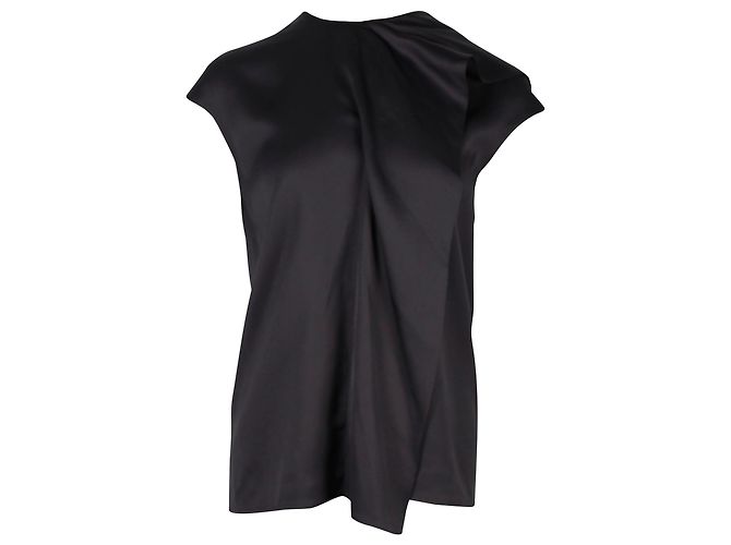 Blusa sem mangas Hermès em seda preta Preto