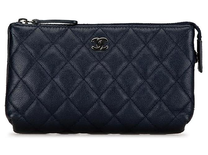 Chanel Quilted Caviar Makeup Pouch Leather Vanity Bag in Good condition  ref.1400062
