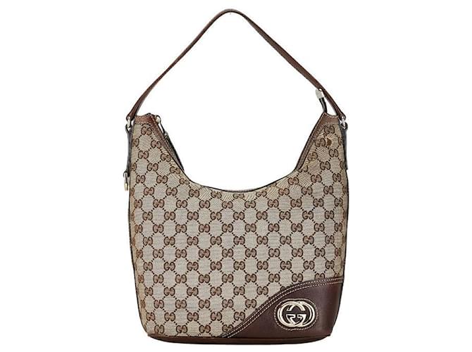 Gucci GG Canvas Neue Briit Schultertasche Canvas Schultertasche 182491 in guter Kondition Leinwand  ref.1400063