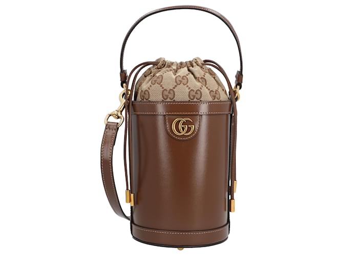 Gucci Ophidia Mini Bucket Bag Brown Leather  ref.1400082