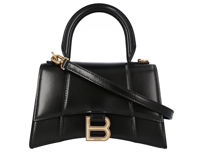 Balenciaga – Hourglass XS – Handtasche, schwarz Leder Kalbähnliches Kalb  ref.1400087