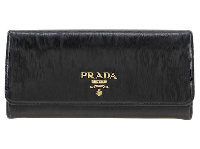 Prada Vitello Move Continental Flap Travel Wallet Leather Long Wallet 1MH132 in good condition  ref.1400131