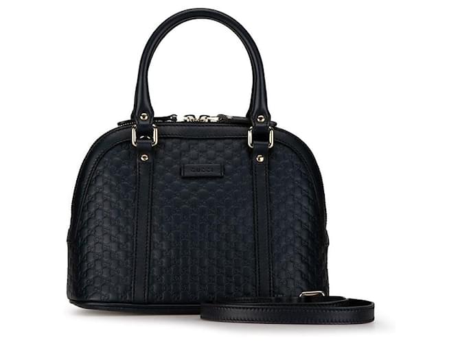 Bolso de mano de cuero Microguccissima 2WAY de Gucci en muy buen estado Azul  ref.1400149