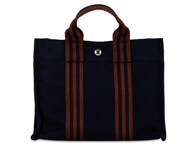 Hermès Hermes Toile Fourre Tout PM  Canvas Handbag in Good condition Cloth  ref.1400164