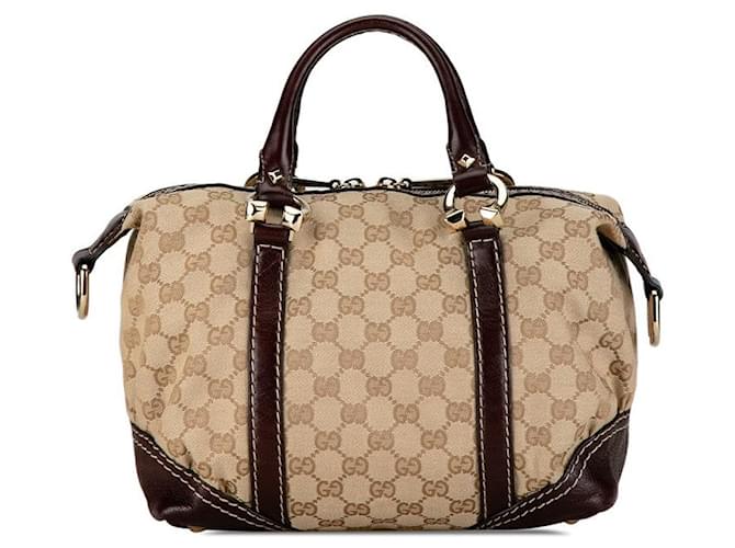 Gucci GG Canvas Horsebit Nail Handbag  Canvas Handbag 189893.0 in good condition Cloth  ref.1400166