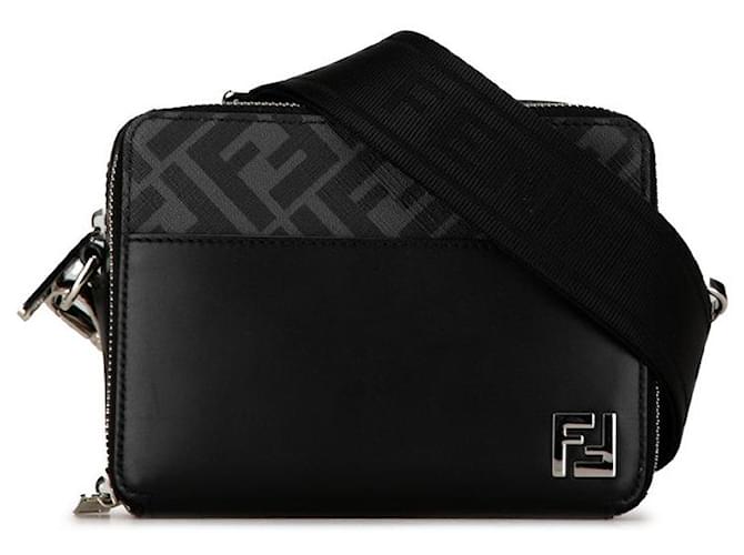 Zucca Borsa a tracolla organizer in pelle Fendi 7M0357 In ottime condizioni Nero  ref.1400173