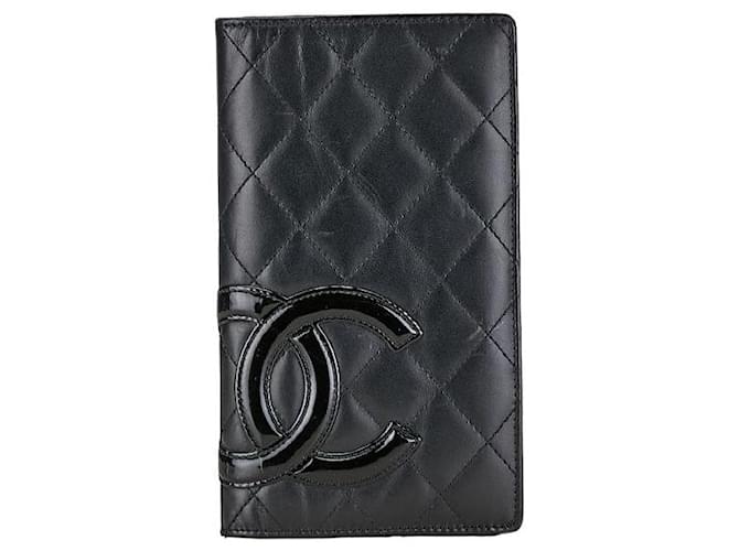 Chanel Cambon gestepptes Leder Bifold Wallet Langes Lederportemonnaie in gutem Zustand  ref.1400183
