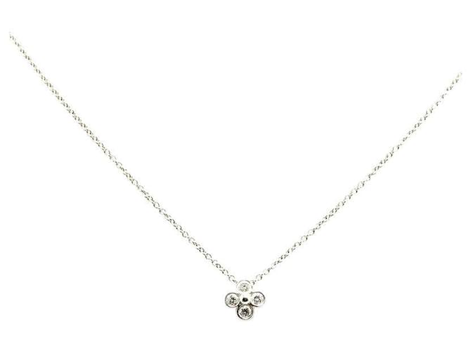 Tiffany & Co Platinum Flower Bezel Necklace Metal Necklace in Good condition  ref.1400194