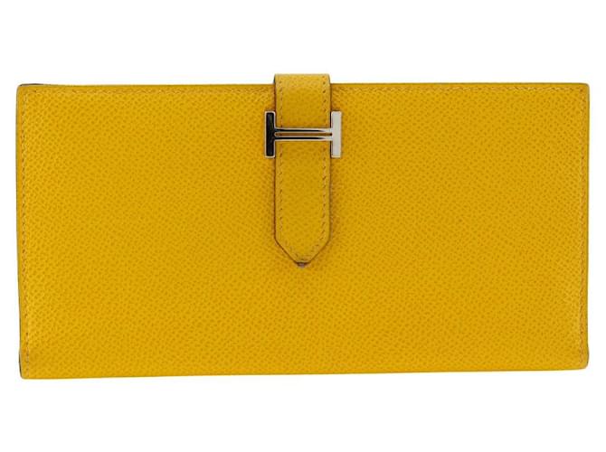 Hermès Hermes Epsom Bearn Long Wallet Portefeuille long en cuir en bon état  ref.1400207