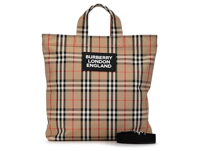 Burberry House Check Canvas Tote Bag Sac cabas en toile en excellent état  ref.1400213