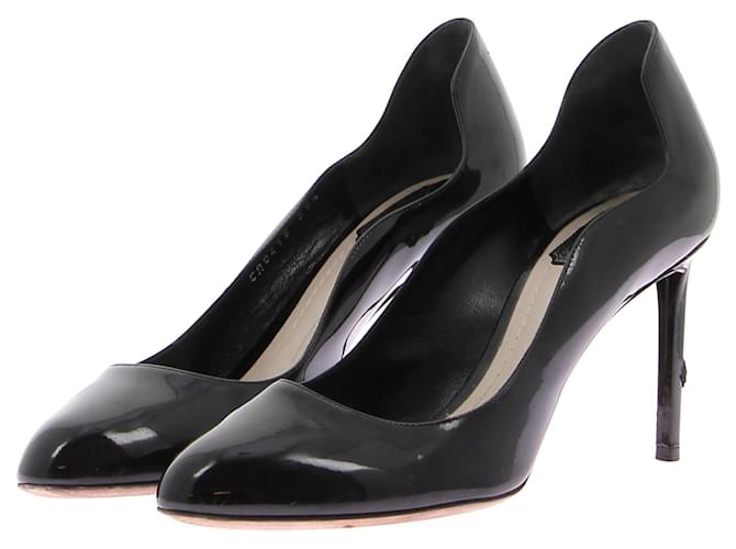 CHRISTIAN DIOR Heels T.eu 39.5 leather Black ref.1400254