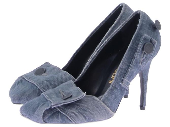 Tacchi Bruno Frisoni T.EU 36 Tessuto Blu