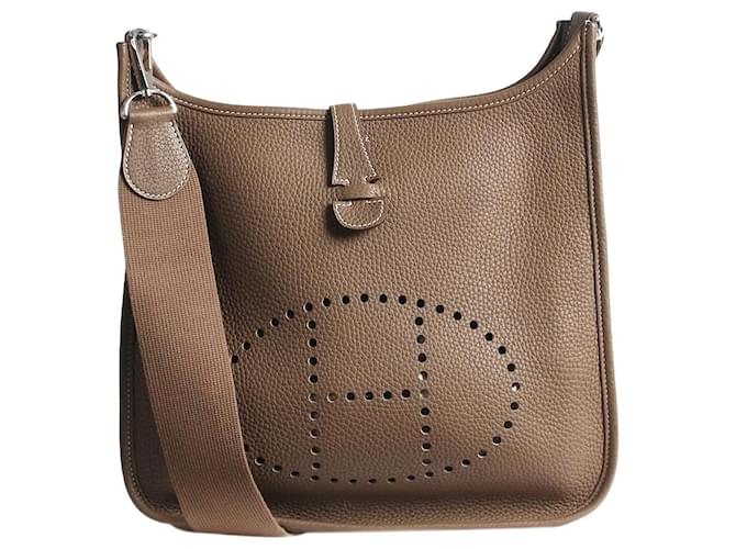 Hermès Bolsa tiracolo Evelyne PM Togo marrom em couro  ref.1400279