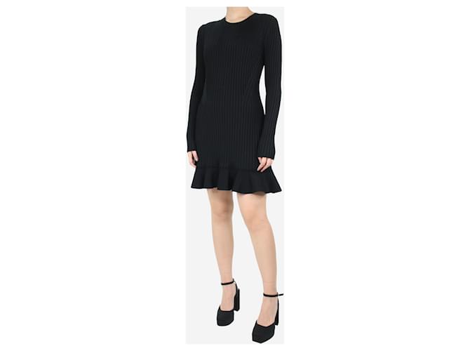 Autre Marque Mini vestido preto com nervuras - tamanho UK 12 Viscose  ref.1400281