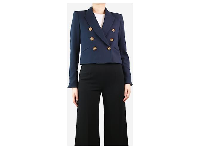 Veronica Beard Navy blue cropped double-breasted jacket - size UK 8 Polyester  ref.1400283