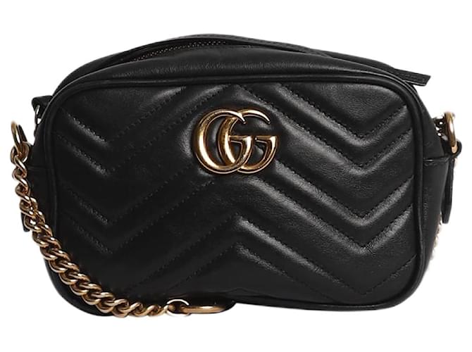 Gucci Black marmont cross-body bag Leather  ref.1400284
