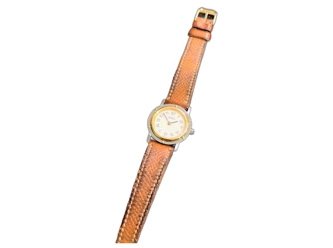 Hermès Montres Cuir Marron  ref.1400307